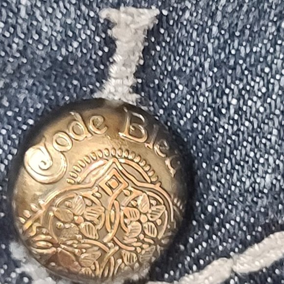 Code Bleu 32X32 Straight Embroidered Studded Flap Pockets Double Button Jeans - Picture 11 of 13